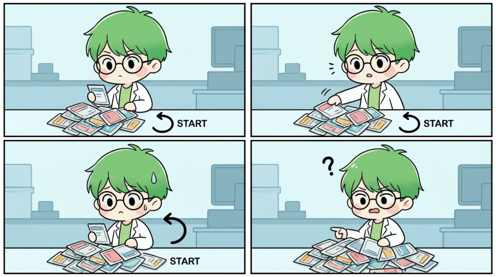 鑑査　遅い　原因　効率　写真