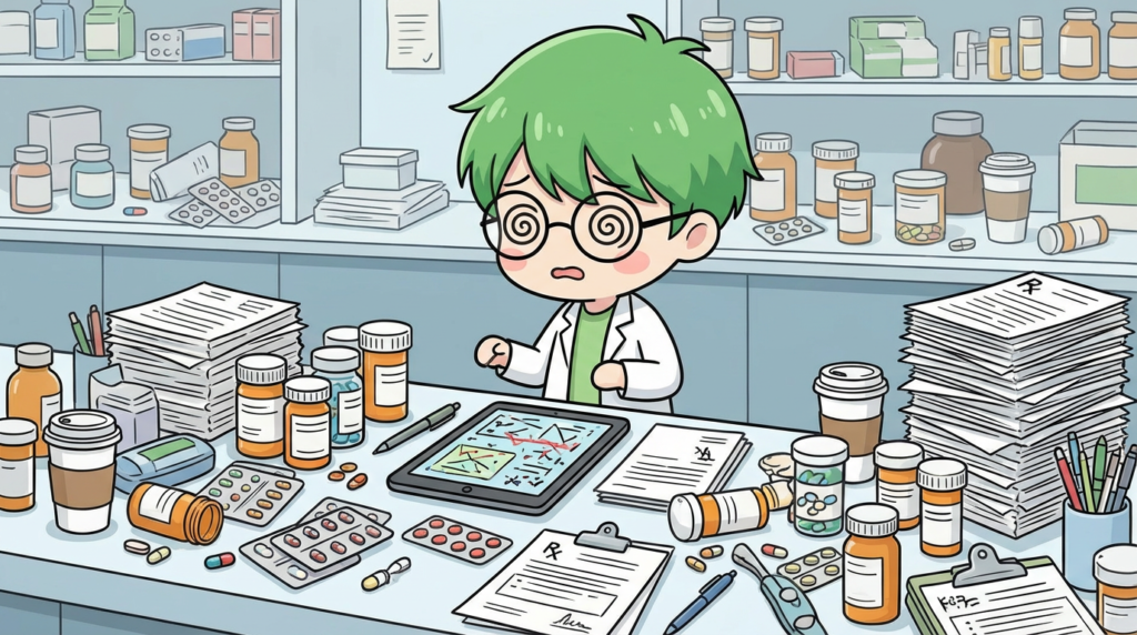 鑑査　遅い　原因　鑑査台　散らかっている　写真