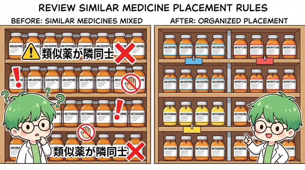 調剤ミス　対策　配置　写真