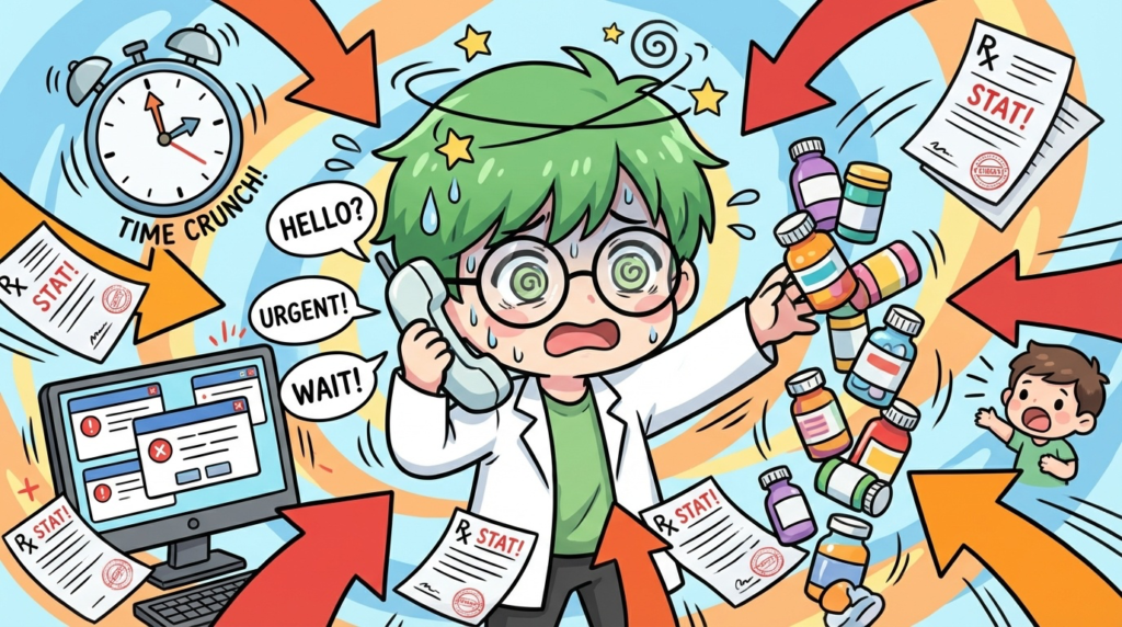 調剤ミス　原因　焦り　マルチタスク　写真