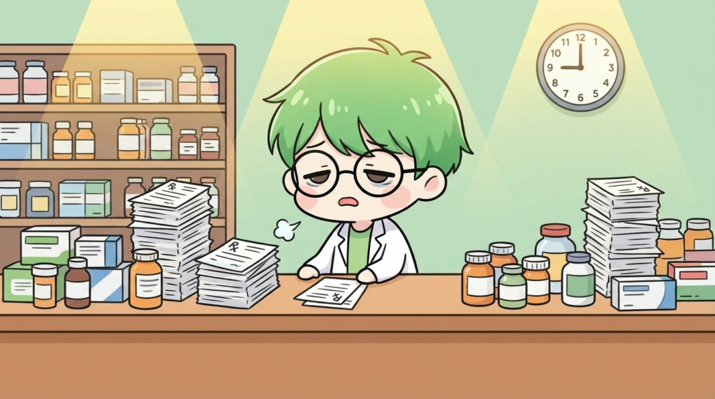 薬剤師　定時に帰れない　イメージ　写真