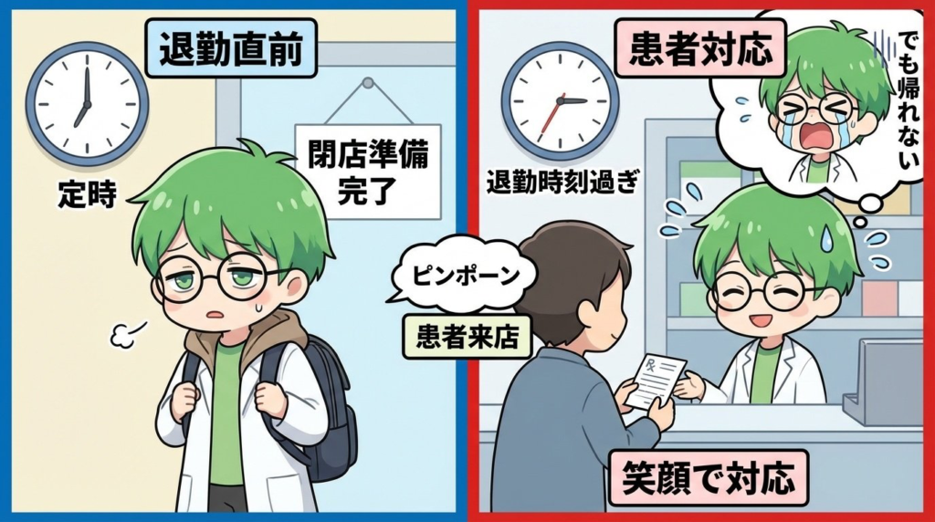 薬剤師　定時に帰れない　原因　患者対応　写真