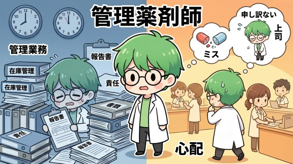 薬剤師　定時に帰れない　原因　管理薬剤師　写真