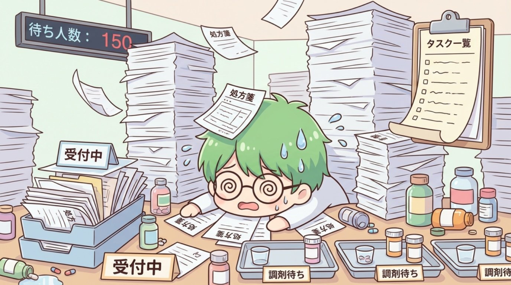 薬剤師　定時に帰れない　原因　業務量　写真