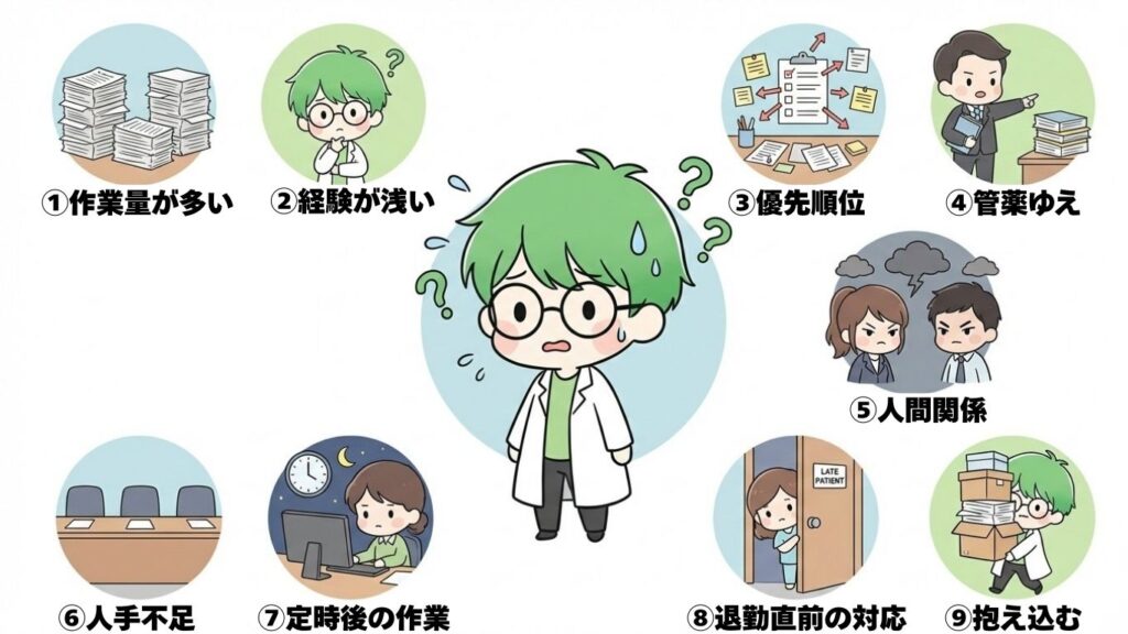 薬剤師　定時に帰れない　原因　まとめ　写真