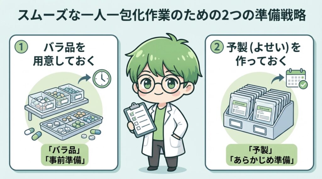 一人薬剤師 一包化 事前準備 まとめ 写真