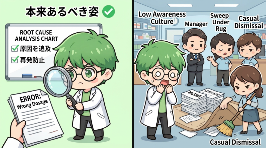 薬剤師 悩み 環境要因 対策 損切 ミスへの意識の低さ 写真