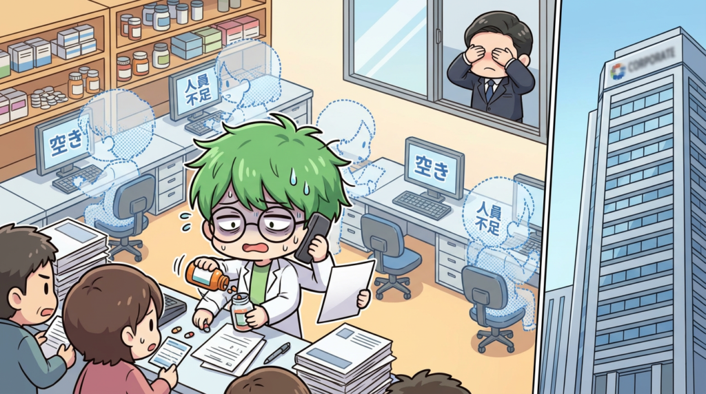 薬剤師 悩み 環境要因 対策 損切 人員不足 写真