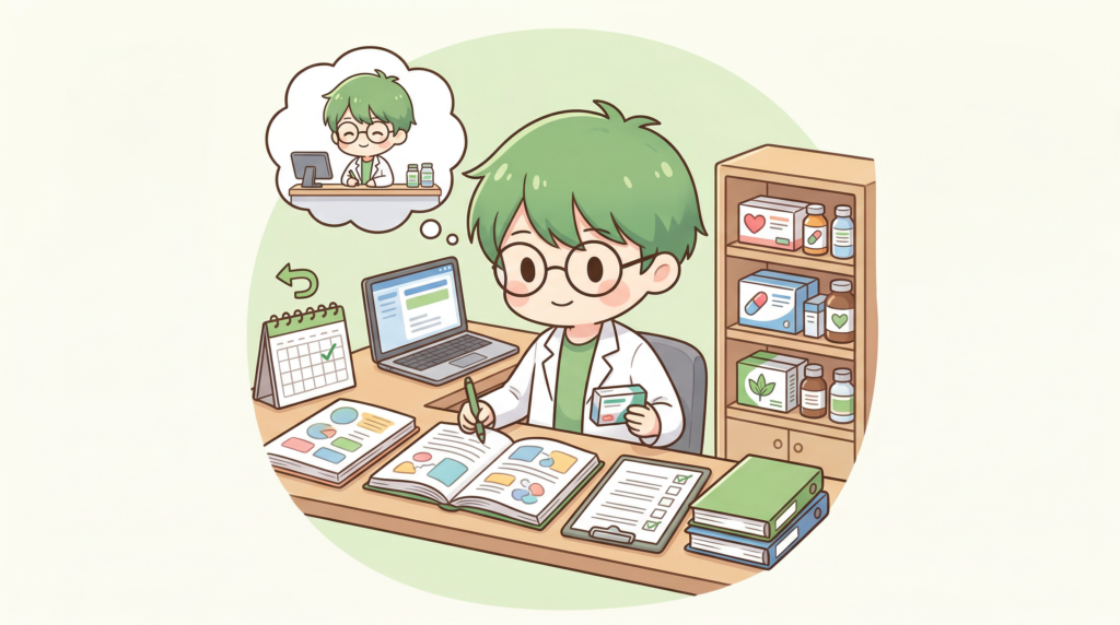 育休　男性薬剤師　復帰　写真