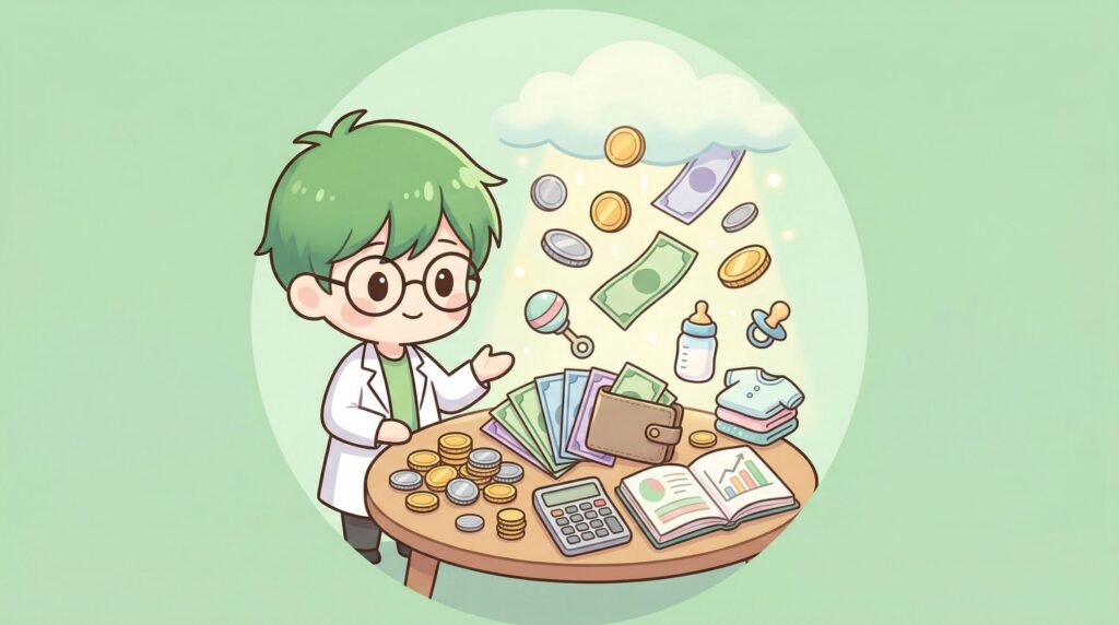 育休　男性薬剤師　お金　写真