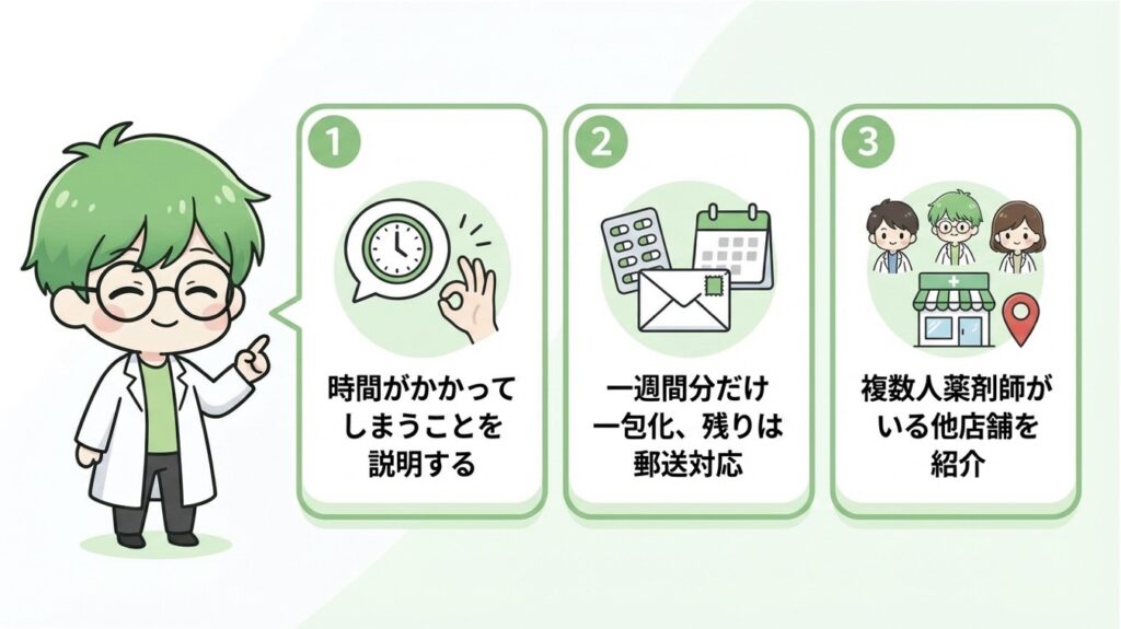 一人薬剤師 一包化 来た時 まとめ 写真