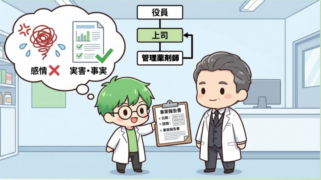 管理薬剤師 やばい 対策 上司に報告 写真