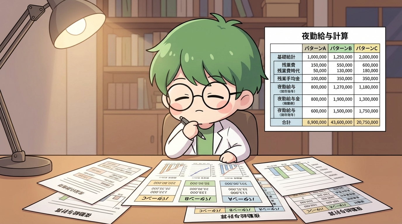 薬剤師　夜勤　給料　計算　写真