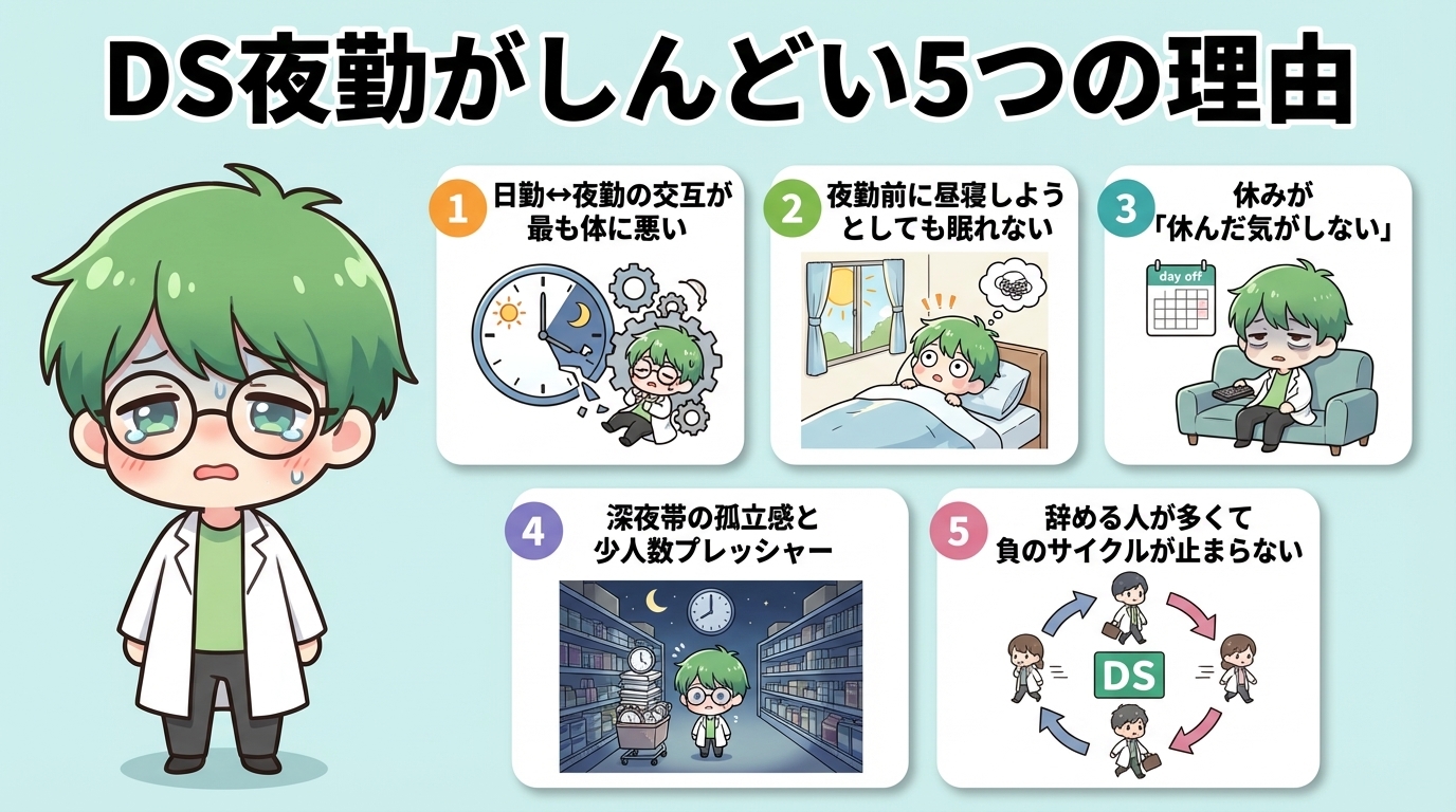 薬剤師　夜勤　しんどい　理由　まとめ　写真