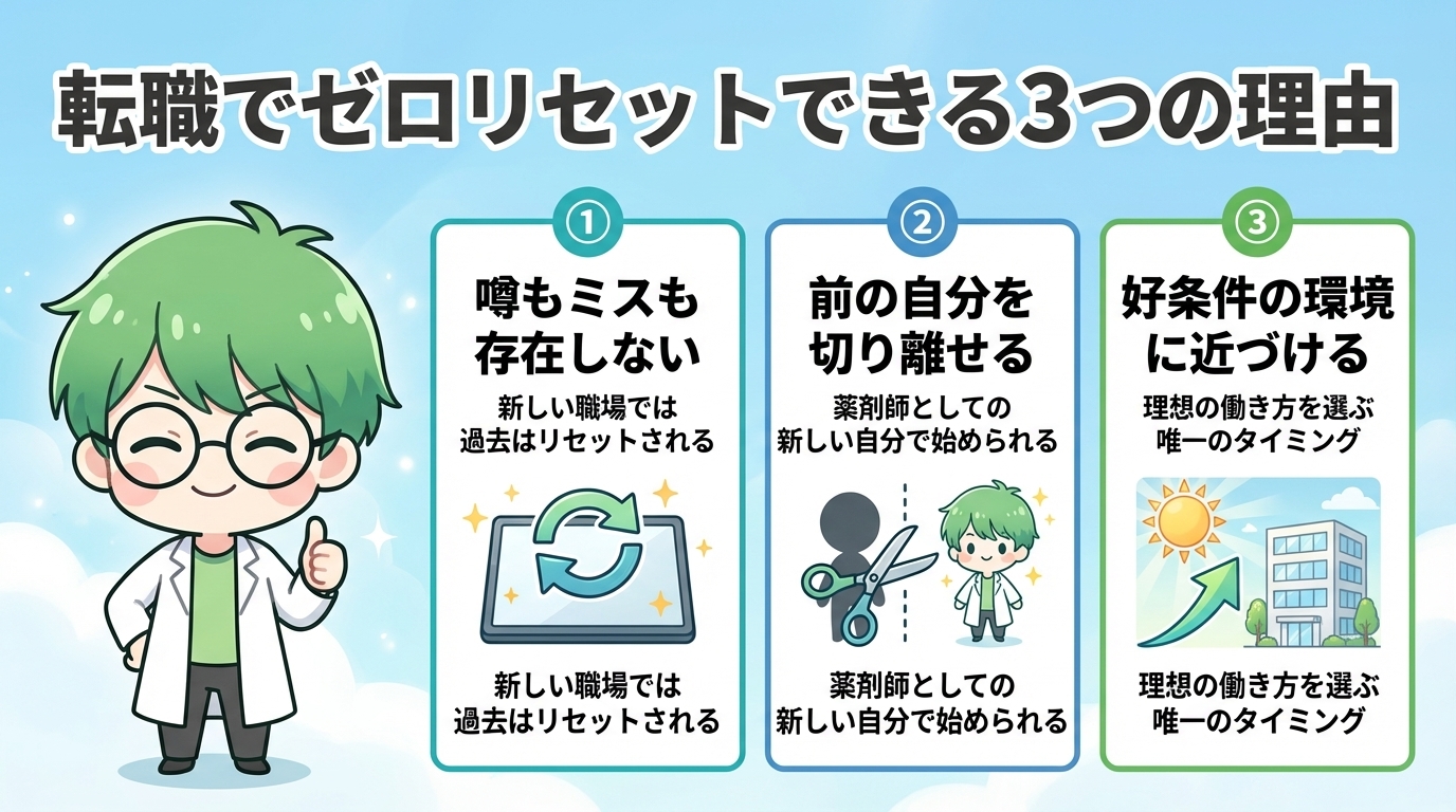 薬剤師　気まずい　転職メリット　まとめ　写真