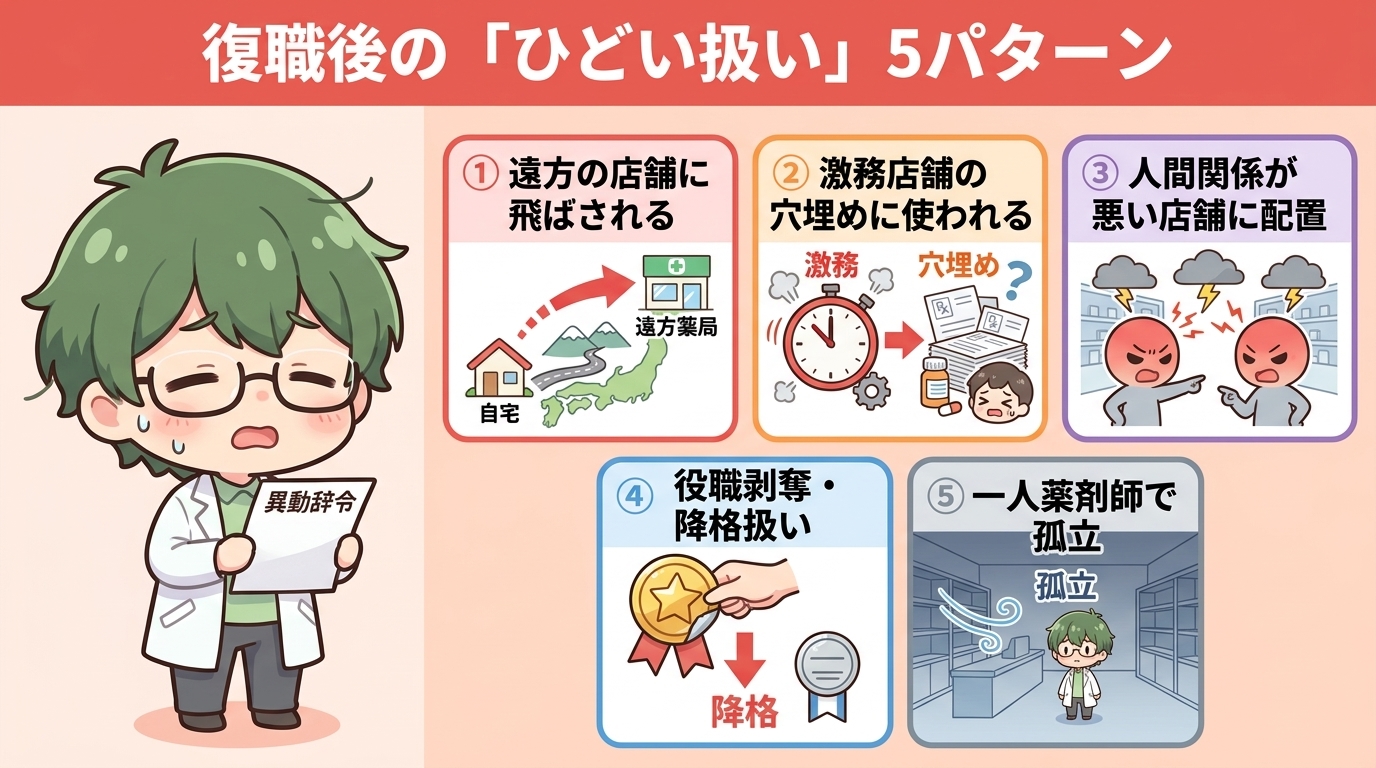 薬剤師 復職 ひどい扱い