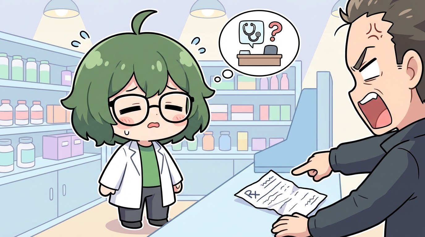 処方元のミスなのに薬局が怒鳴られる