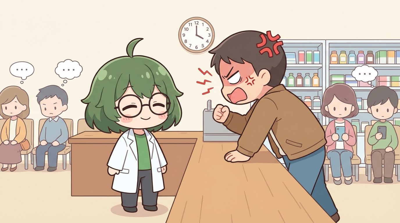 待ち時間に耐えられない患者が暴言をぶつけてくる