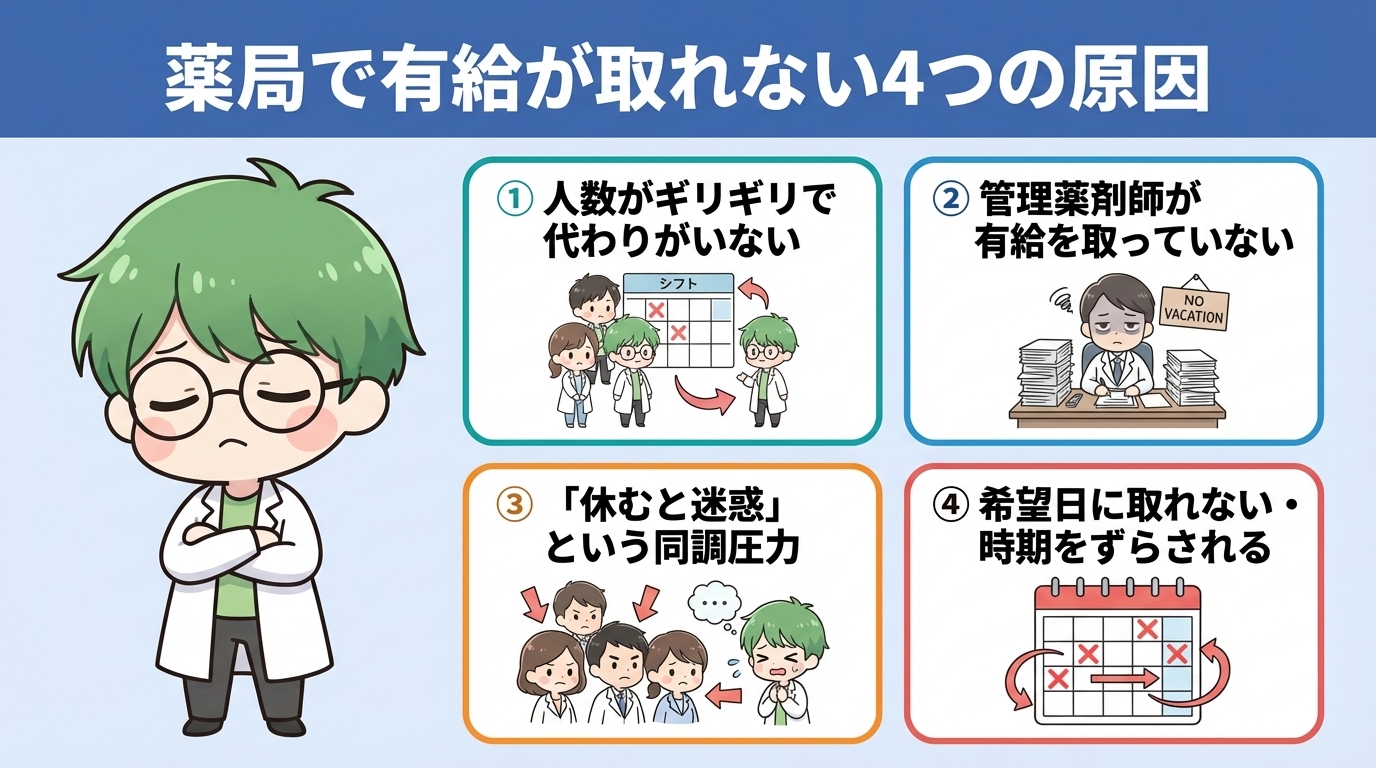 薬局で有給が取れない4つの原因
