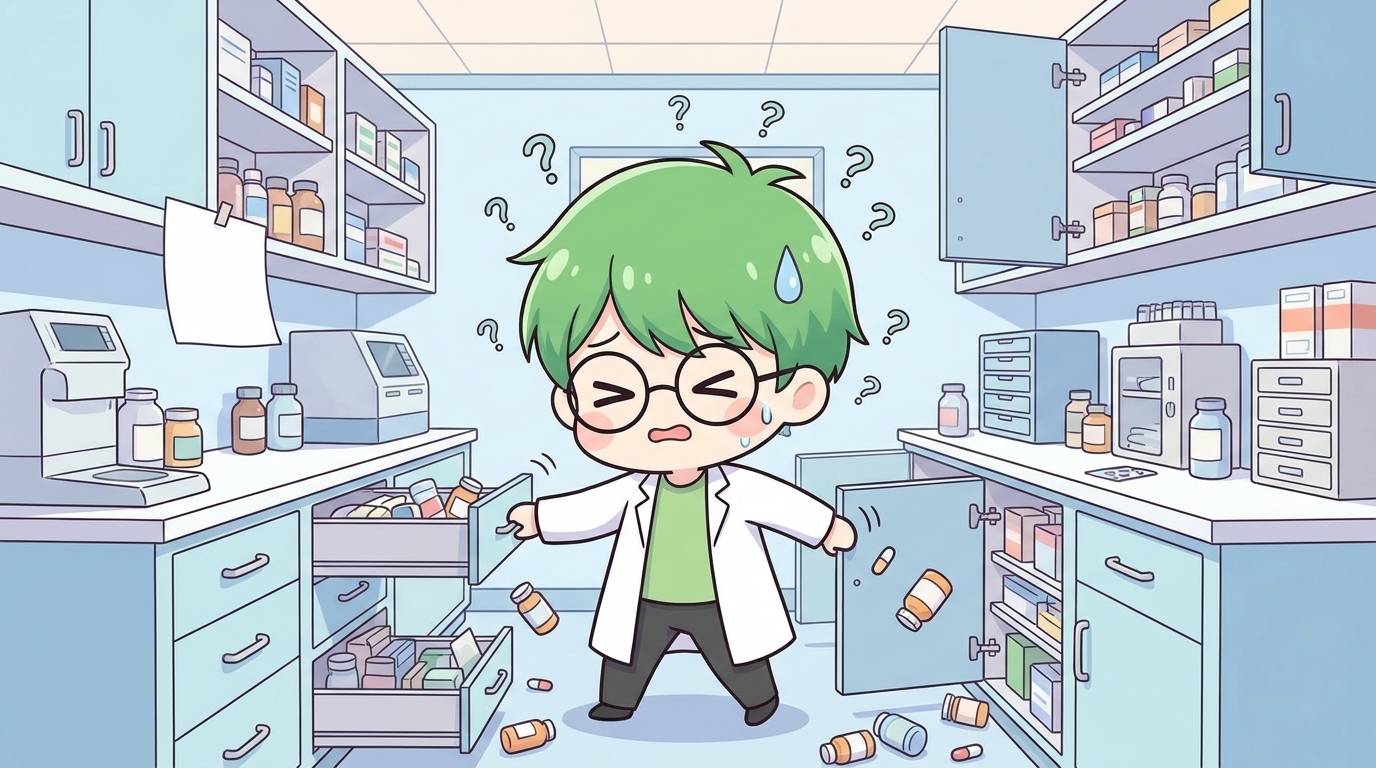応援先の勝手が分からず一人で探し回る薬剤師