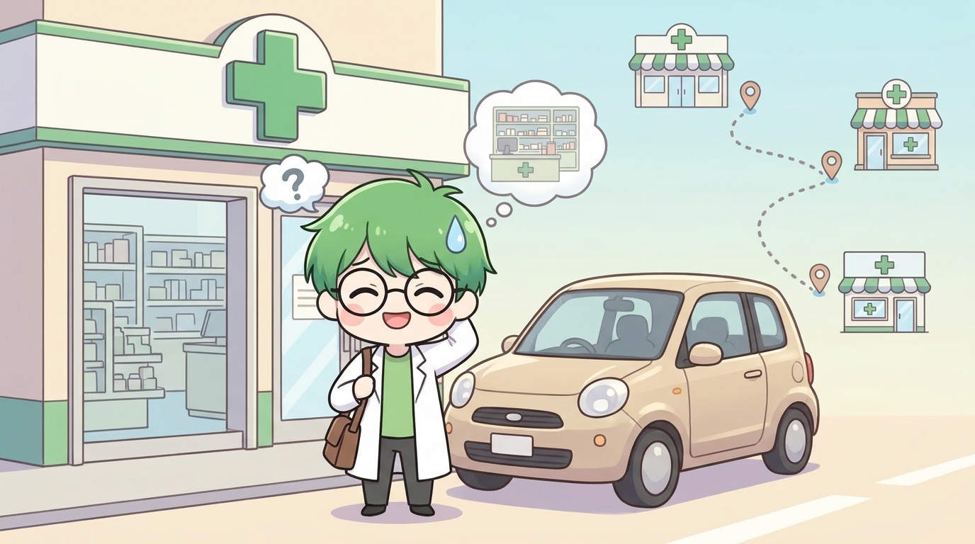 ヘルプ・ラウンダー業務で慣れない店舗へ応援に行く薬剤師
