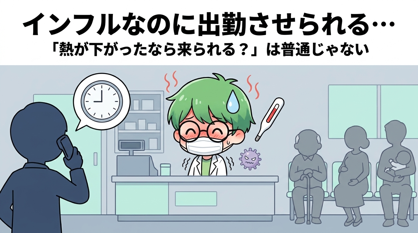薬剤師がインフルなのに出勤させられる…「熱が下がったなら来られる？」が普通ではない理由と、体調より営業を優先する会社の正体